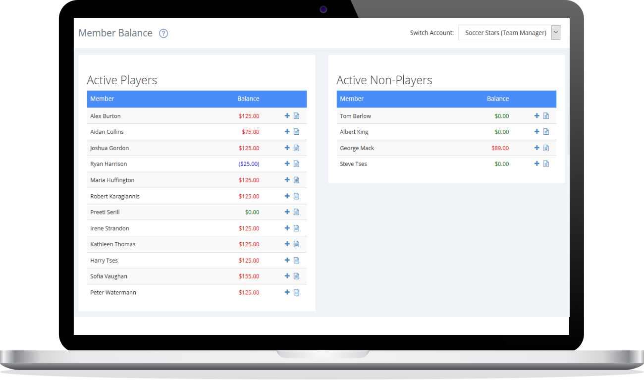 Keep Track of Club Fees & Member Payments